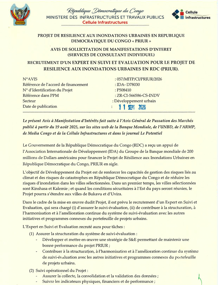 Chef de Projet du PRIUR