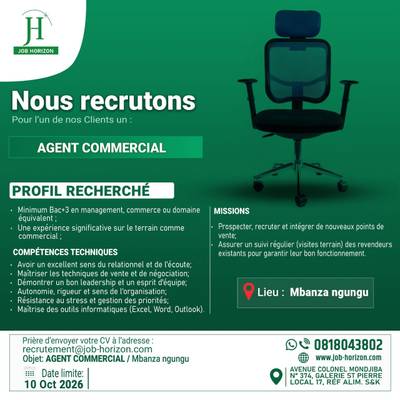Visuel de l'offre Agent Commercial