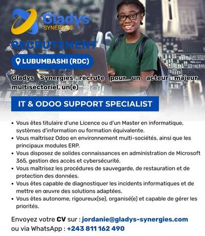 Visuel de l'offre IT & Odoo Support Specialist