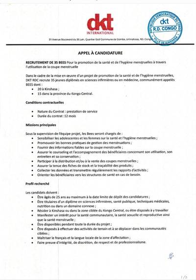 Visuel de l'offre Agent de Sensibilisation en Santé et Hygiène Menstruelle