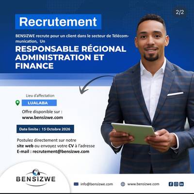 Visuel de l'offre Responsable Régional Administration et Finance